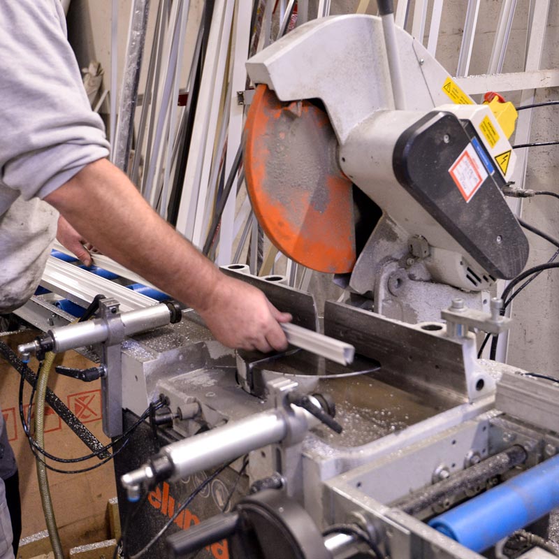 L'atelier pour la réalisation de la menuiserie aluminium par la Miroiterie du Rhône