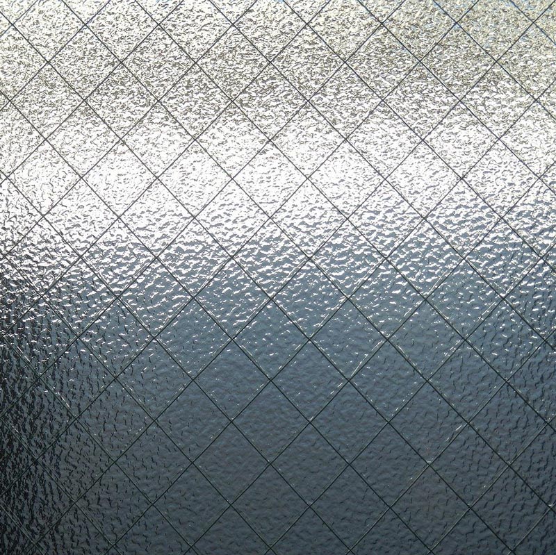 Fenêtre en verre texturé avec grillage